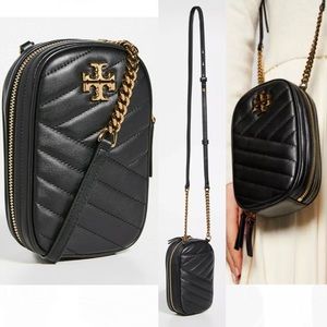 Tory Burch Kira Quilted Leather Crossbody Phone Bag Black. Pristine condition